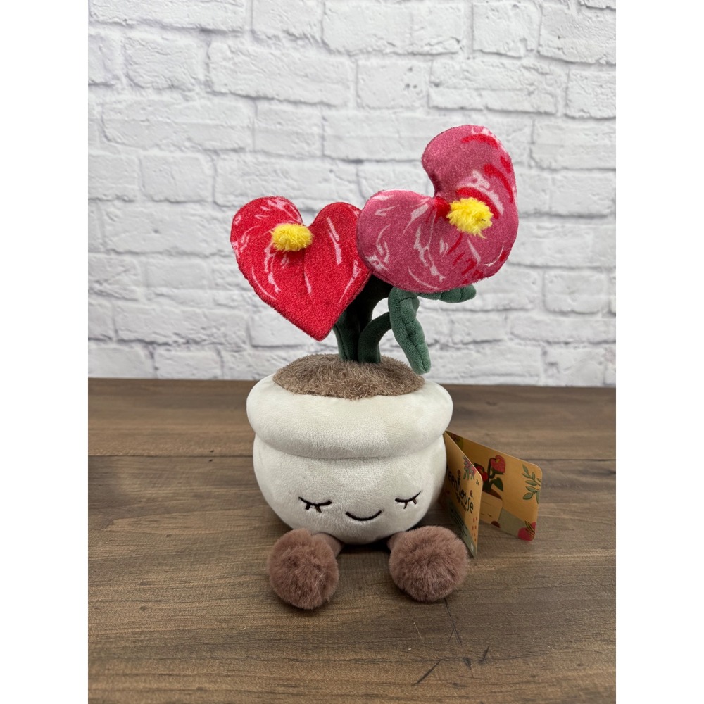 Greenhouse by Russ Anthurium Sol Flamingo Flower Heart Plush Potted Plant kawaii